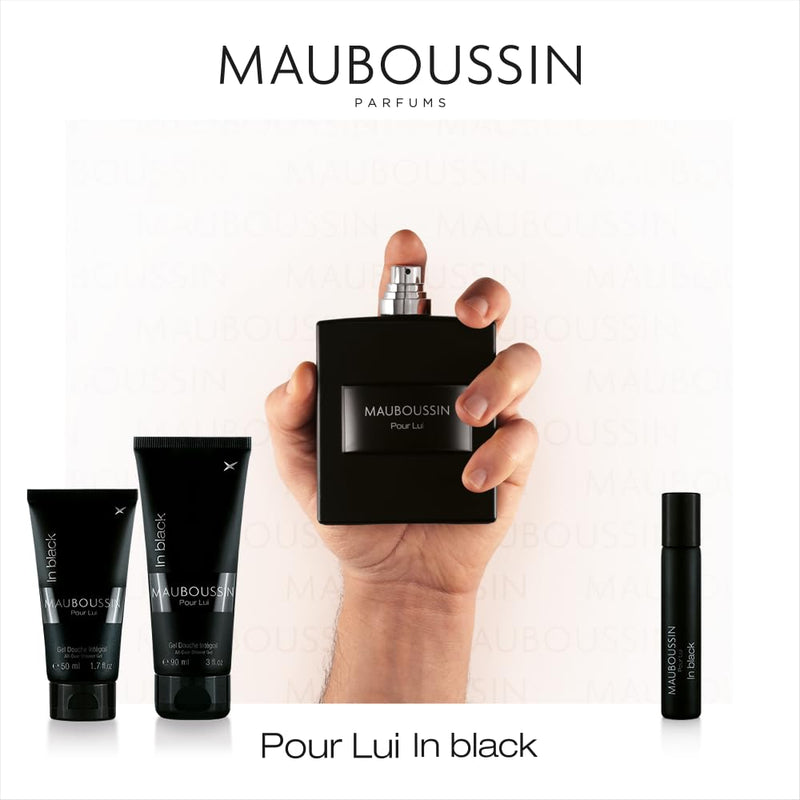 Mauboussin - Prestige Set 2023 Pour Lui In Black : Eau de Parfum, Shower Gel, Shower Gel & Travel Spray