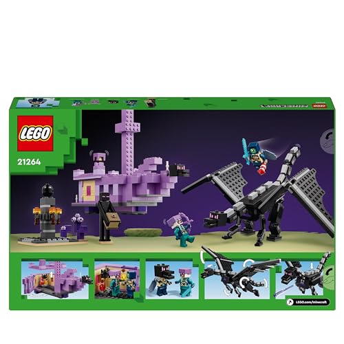 LEGO Minecraft The Ender Dragon and End Ship, Toy for 8 Plus Year Old boys & Girls, Features an Enderman Figure, Video-Game Building Set for Independent Play, Gamer Gifts for Kids 21264