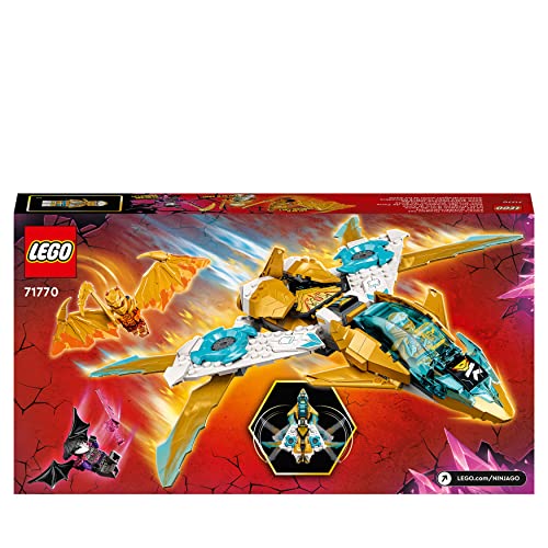 LEGO 71770 Ninijago Zane's Golden Dragon Jet, Toy Plane Set, Birthday Gift Idea for Kids, Boys and Girls 7 Plus Years Old with Cole and Zane Minifigures, Multicolor