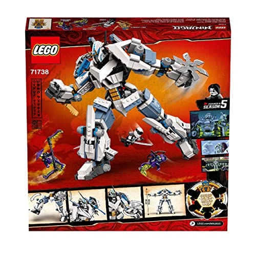 LEGO 71738 NINJAGO Legacy Zane’s Titan Mech Battle, Action Figure Ninja Toy with Golden Jay & Zane Minifigures, plus Ghost Warriors, Gifts for Kids, Boys & Girls