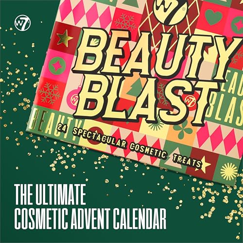 W7 Beauty Blast Advent Calendar 2024-24 Individually Boxed, Makeup & Cosmetic Surprises For Christmas - Cruelty Free, Holiday Gifting - Gift Guide