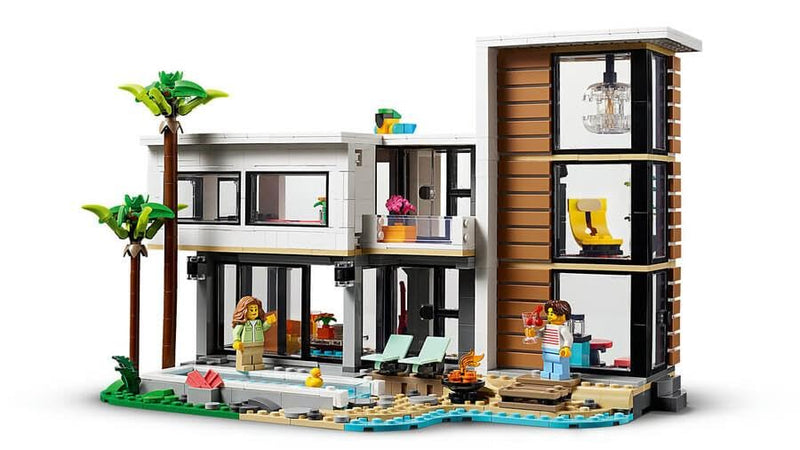 LEGO Creator 3in1 Modern House to 3-Storey City Building to Forest Cabin Set, Model Building Kit for Kids, Gift Idea for 9 Plus Year Old Boys and Girls 31153