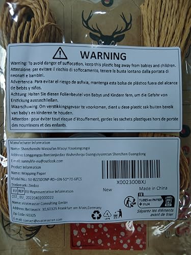 Zindoo Christmas Wrapping Paper Sheets, Brown Xmas Gift Wrapping Paper, Recyclable Kraft Paper 70x50CM in Folded Sheets with 6 Christmas Designs (Bonus 2x10M Jute String & 10 Tags & Tape) - Gift Guide