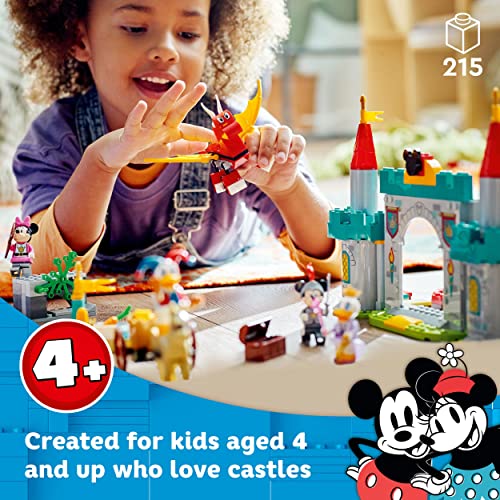 LEGO 10780 Disney Mickey And Friends Castle Defenders Buildable Toy With Minnie, Daisy And Donald Duck Minifigures, Plus Dragon & Horse Toys Kids, Girls & Boys Aged 4 Plus Years Old