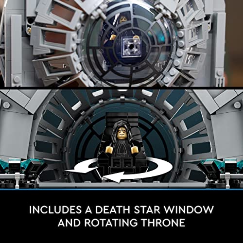 LEGO Star Wars Emperor's Throne Room Diorama, Return of the Jedi 40th Anniversary Lightsaber Dual Set for Adults, Gift for Men & Women, with Luke Skywalker and Darth Vader Minifigures 75352