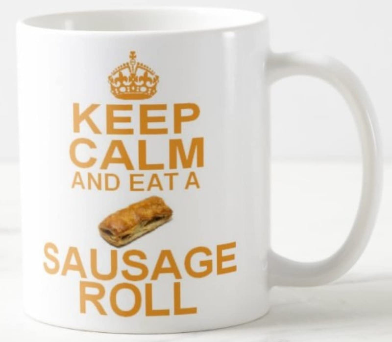 CPS DEZIGNZ Keep Calm and EAT A Sausage ROLL ≈ Mug savoury Snack greggs Rolls - Carry On Style Mugs Christmas Birthday Secret Santa Gifts - Gift Guide