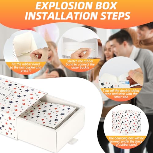 Giftota Surprise Gift Box Explosion for Money - Pop Up Exploding Box with Confetti - Surprise Box for Cash Photo Gift Novelty - Folding Bouncing Gift Box for Birthday Anniversary Valentine Christmas