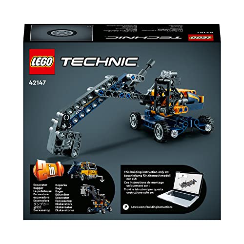 LEGO Technic Dump Truck Toy 2in1 Set, Construction Vehicle Model to Excavator Digger, Engineering Toys, Gift for Boys and Girls Aged 7 Plus 42147