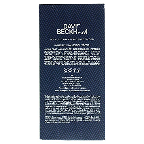 DAVID BECKHAM Classic Blue - Eau de Toilette For Men - Citrus Woody Fougère Profile With Notes Of Grapefruit, Clary Sage, Moss - Long-lasting - 90ml