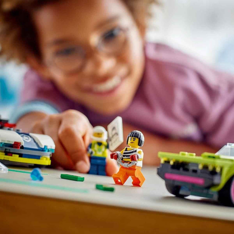 LEGO City Police Car and Muscle Car Chase, Racing Vehicle Toys for 6 Plus Year Old Boys & Girls, Fun Gift for Kids Who Love Pretend Play, Includes Officer and Crook Minifigures 60415
