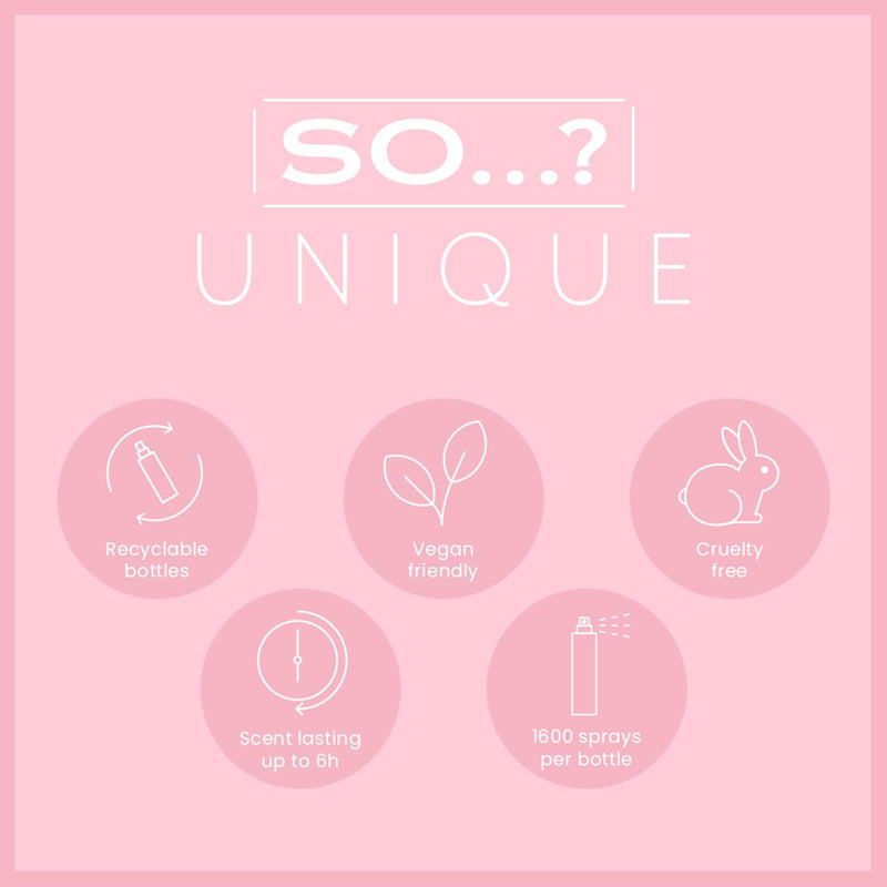 So…? Unique Mini Mist Womens Gift Set with Vanilla Candy, Sweet Pea, Truffle Cream, & Cashmere, Body Mist Fragrance Spray Set (4 x 50ml.)