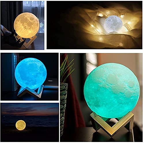 ACED Moon Lamp 2024 Upgrade with Timing 3D Printing Moon Night Light 16 Colours with Wooden Stand Remote & Touch Control and USB Rechargeable Gift for Her Him Kids Women Men Birthday - Gift Guide