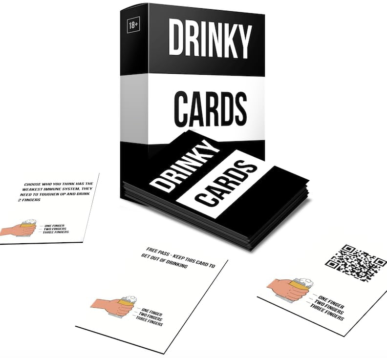 Drinky Cards - Drinking Games For Adults Party | Card Games For Adults | Fun Drinking Card Games | Hen Games & Stag Games | 100 Unique Challenges