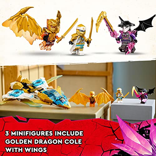 LEGO 71770 Ninijago Zane's Golden Dragon Jet, Toy Plane Set, Birthday Gift Idea for Kids, Boys and Girls 7 Plus Years Old with Cole and Zane Minifigures, Multicolor