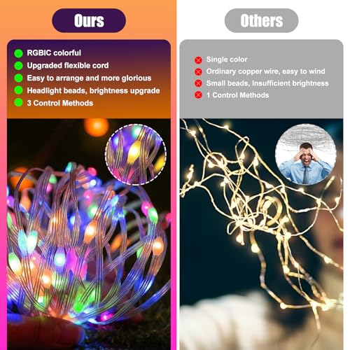 Electight 10M RGB-IC Fairy String Lights Multicolor [APP & Remote Control],Christmas Halloween Lights,99+ Modes Dimmable, USB Powered& Waterproof, for Indoor & Outdoor, Room, Wedding, Deco - Gift Guide