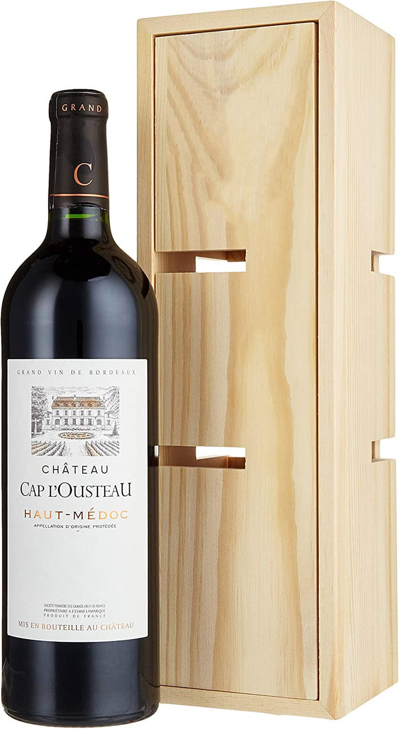La Grande Vinothèque - Chateau Cap L'Ousteau Wine Gift Set - Red Wine Haut Medoc - Wine Rack (1 x 0.75 L)