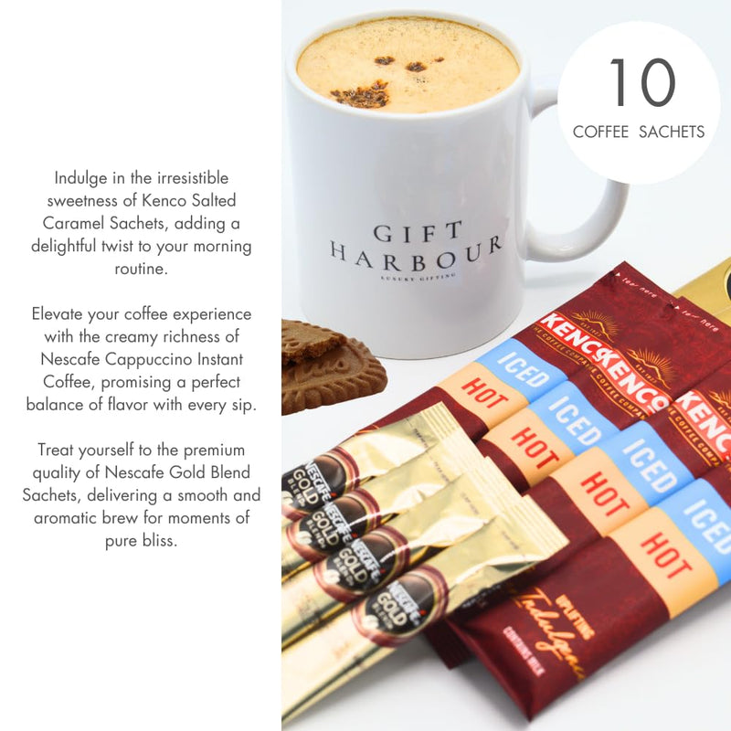 Coffee Gift Set Hamper - Coffee Gift, Coffee Gift Set for Men & Women, Instant Coffee Selection with Chocolate, Assorted Shortbread, Walkers and Border Biscuits with Fudge & Lotus Biscoff - Gift Guide