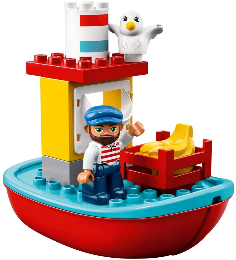 LEGO DUPLO Town Cargo Train Set with Sound & Light, Direction & Stop Action Bricks, Push & Go Motor and Moving Crane Toy, Gifts for 2-5 Year Old Kids, Boys & Girls 10875