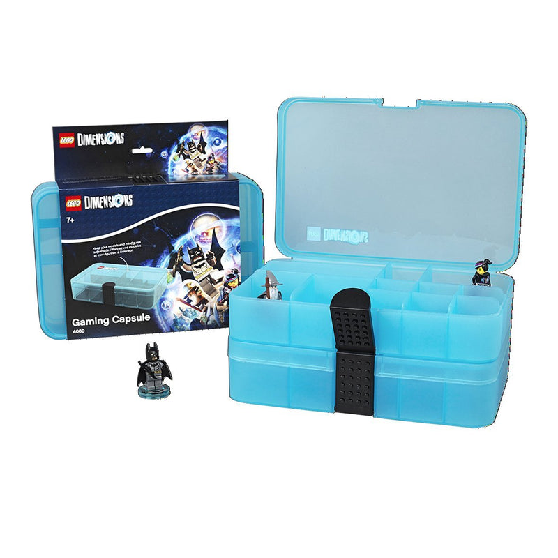LEGO Dimensions Gaming Capsule/Sorting Box/Storage Case/Container with Compartments, Transparent Blue