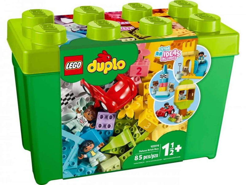 LEGO Duplo Classic Deluxe Brick Box 10914 Starter Set with Storage Box, Great Educational Toy for Toddlers 18 Months and Up, New 2020 (85 Pieces)