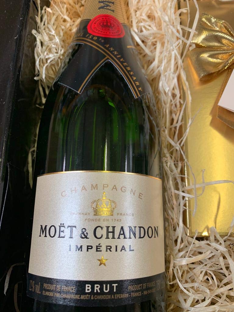 Champagne Gift Set - Moet and Chandon Champagne and Chocolates Gift Hamper Box - Birthday Gift Sets for Women, Men, Couples or Best Friend