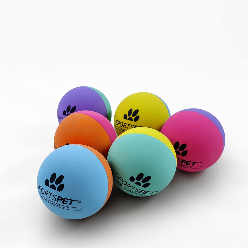 SPORTSPET High Bounce Natural Rubber Dog Balls (6 Pack High Bounce) (60mm) - Gift Guide