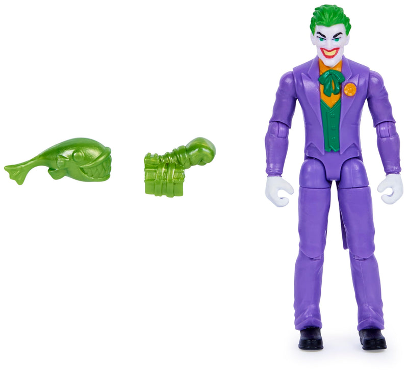 DC Comics, Batman and Robin vs. The Joker and King Shark, 4-inch Action Figures, Kids Toys for Boys and Girls Ages 3 and Up