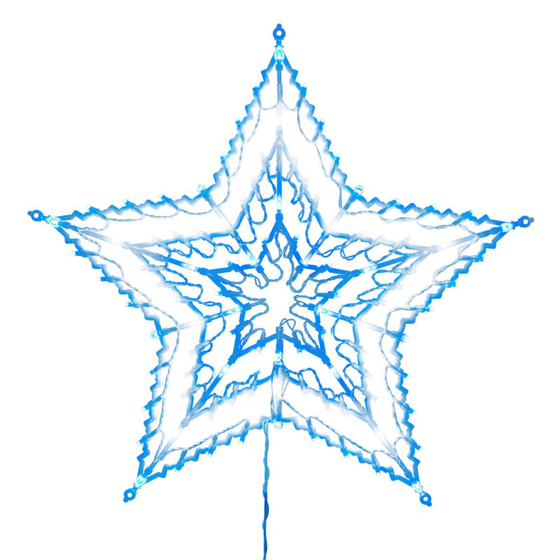 The Christmas Workshop 80640 Blue & White Star Christmas Light / 35 LED Lights / Indoor Or Outdoor Mains Operated Christmas Decorations / 54cm x 54cm x 1.5cm - Gift Guide