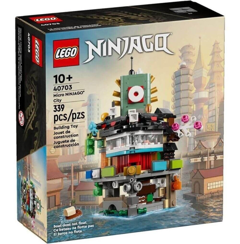 LEGO NINJAGO Micro City Building Set 40703 - Modular 5-Story Block with Teahouses and Sushi Bar - Compatible with Other Micro Sets - Ages 10 and Up