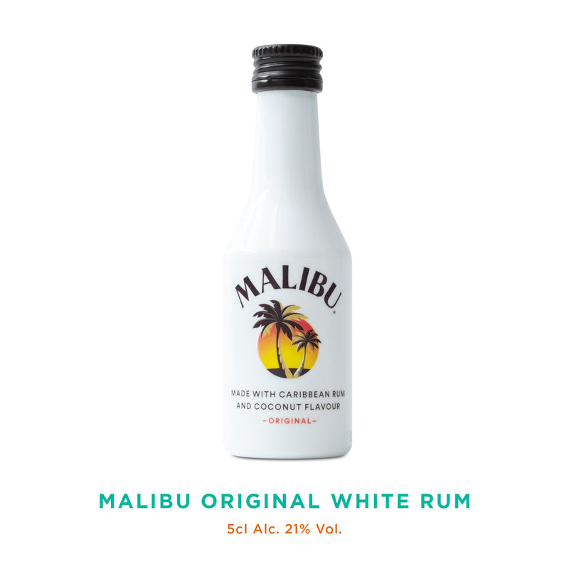 Malibu Rum Gift Set - 5cl Malibu Coconut Rum, Real Coconut Cup & 2x Cocktail Straws - Cocktail Rum Gifts for Men, Alcohol Gifts for Women, Christmas - 2023 Version