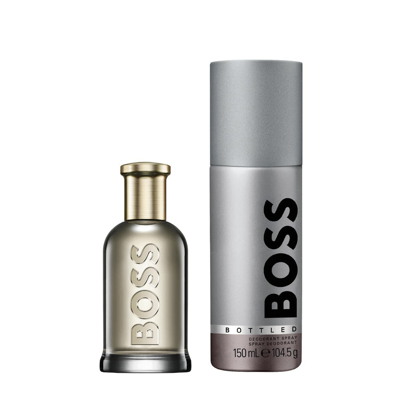 BOSS Men's 2 Piece BOSS Bottled Festive Giftset including an Eau de Parfum 50ml and Men's Spray Deodorant 150ml