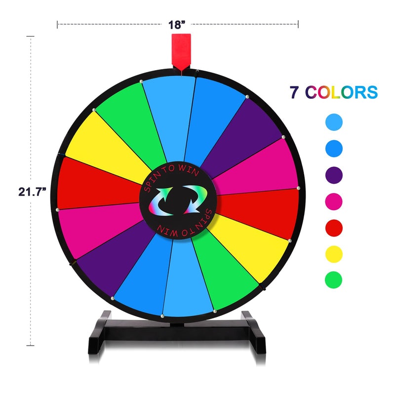 iElyiEsy 18 Inch Spinning Wheel for Prize 14 Slots Tabletop Prize Wheel Spinner with Stand, Dry Erase Marker and Eraser for Trade Show Carnival Party Pub Fortune Game