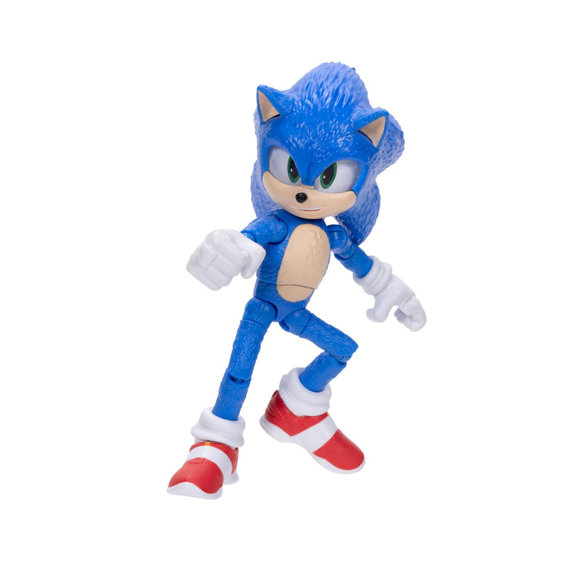 Sonic The Hedgehog Sonic 3 Movie Sonic Collector Toy Figure by Jakks Pacific, Stands 5” / 13 cm Tall, Highly Articulated for Boys/Girls, Officially Licensed 3 Movie, Suggested for Ages 3+