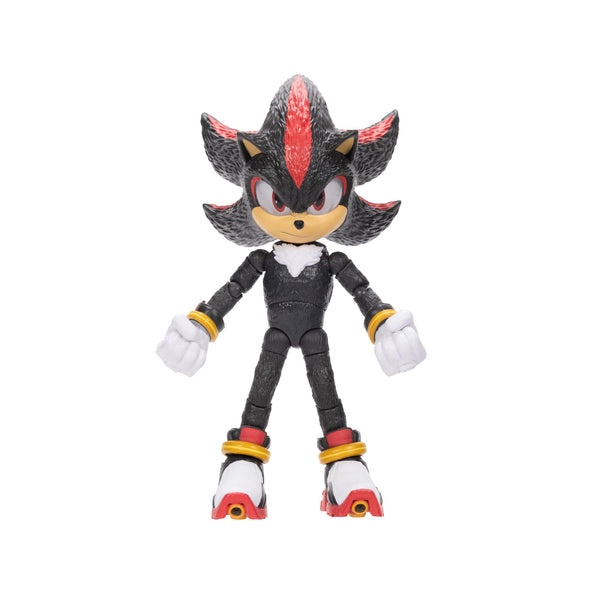 Sonic The Hedgehog Sonic 3 Movie Shadow Collector Toy Figure by Jakks Pacific, Stands 5” / 13 cm Tall, Highly Articulated for Boys/Girls, Officially Licensed 3 Movie, Suggested for Ages 3+