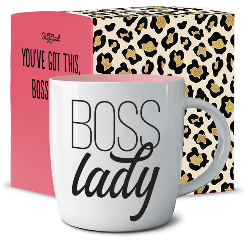 Triple Gifffted Boss Lady Gifts for Women, Valentines Day, Her Birthday, Christmas, Mothers Day Presents, Coffee Mug Cup Gift for Sister, Mom, Boss, Girlfriend