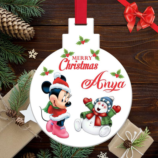 Trimming Shop Personalised Acrylic Christmas Bauble Any Name Custom Xmas Tree Decoration Gift, Round Christmas Ornaments for Couple or Family, Christmas Decorations 2024, Snowman - Gift Guide