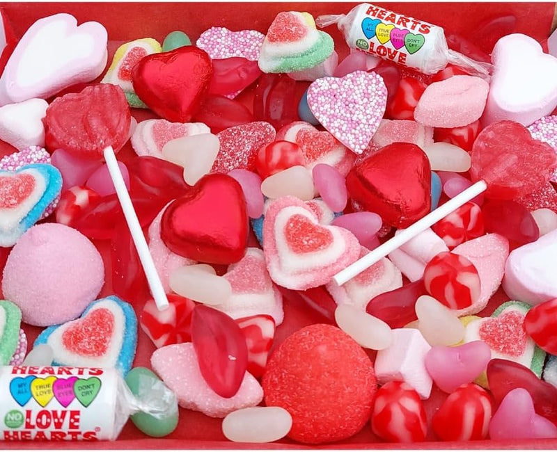 Valentines Day Pick N Mix Sweets Gift Box Hamper Retro Sweet Present - Love Heart Sweets Wedding 400 Gram