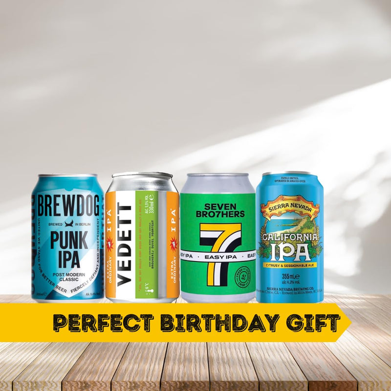 12 Craft IPA Beer Gift Set Mixed Case of IPA Beers with Branded Glass - Premium Selection, Gifts For Him, For Her, Christmas, Father's Day, Birthday's - Gift Guide