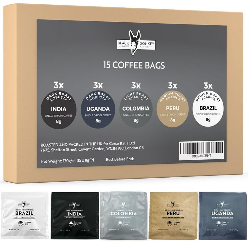 Coffee Bags Tasting Collection Set | Coffee Gift Set | Selection of Finest Single Origin Specialty Coffees | 15 Bags | Hamper Style Letterbox Gift Idea for Him & Her - Gift Guide