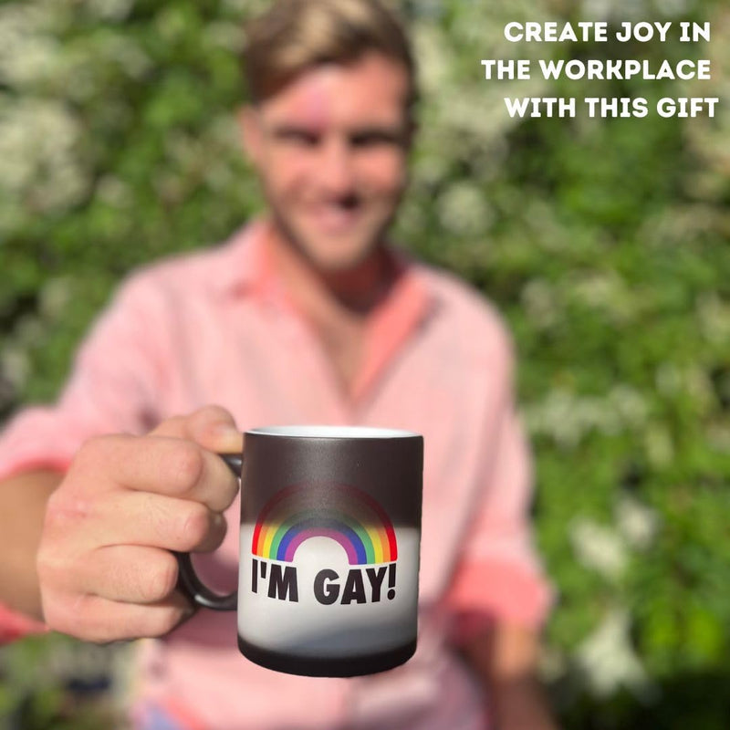 I'm Gay Rainbow Heat Change Mug - Funny Rude Mug | Message Appears as it Heats | Perfect Novelty Gag Gift, Best Funny Gifts and Pride Accessories.