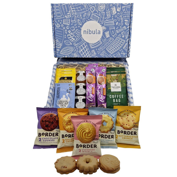 Luxury Afternoon Tea and Biscuits Selection Hamper | Nibula Treats | Includes Borders Biscuits, Twinings Tea, Jams and Marmalade, Hot Chocolate and Coffee Bags | Ideal for Women and Men! - Gift Guide