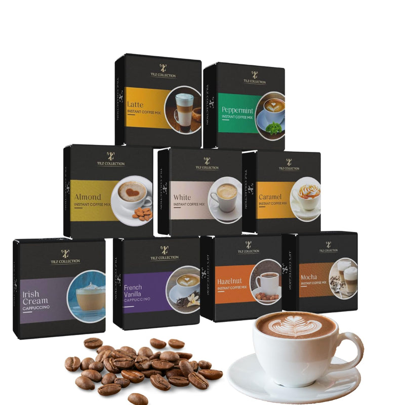 Coffee Gift Set - 9 Instant Coffee Selection Gift Set | Christmas Coffee Gifts For Women & Men |Coffee Selection Of Hazelnut, Caramel, French Vanilla, Irish, Latte, Coffee Gifts For Women (Instant) - Gift Guide
