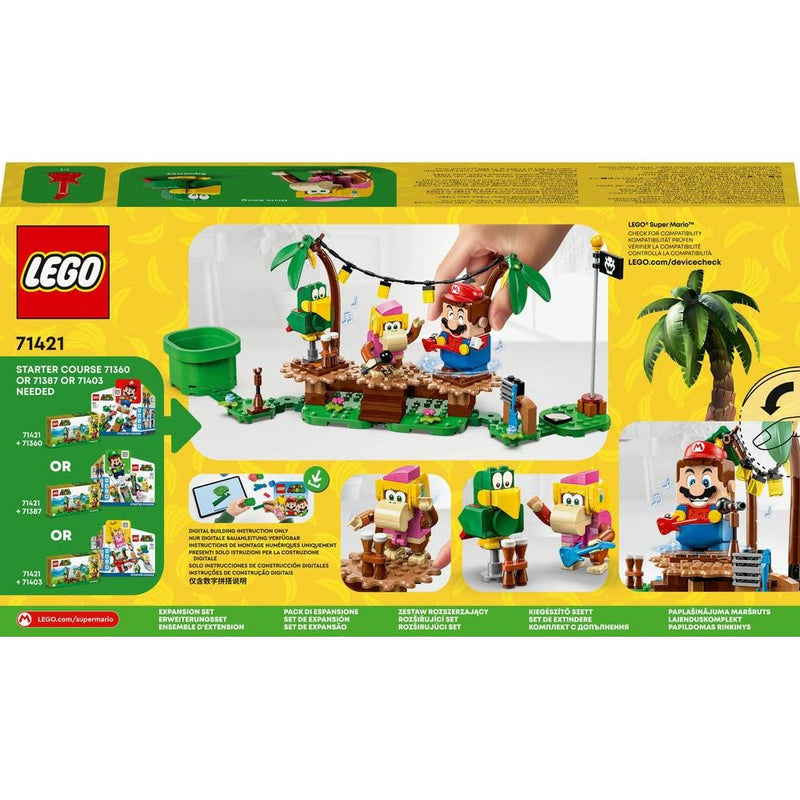 LEGO Super Mario Dixie Kong's Jungle Jam Expansion Set with Dixie Kong and Squawks the Parrot Figures, Buildable Toy to Combine with Starter Course 71421