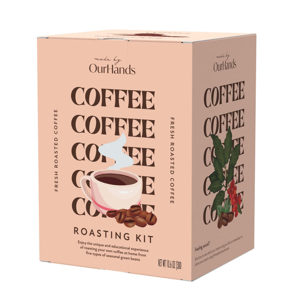 Coffee Roasting Kit by OurHands - Learn to Roast Green Coffee at Home with Your Oven - Includes 6 Varieties of Unroasted Coffee and Detailed Instructions - Gift Guide