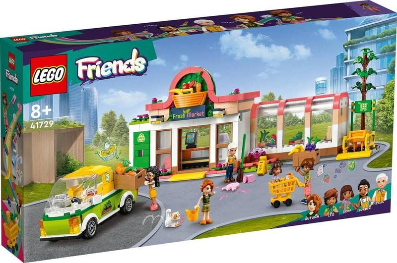 LEGO 41729 Friends Organic Grocery Store, Supermarket Toy Shop for Kids, Girls and Boys 8 Plus Years Old, Playset with Truck & 4 Mini-Dolls, 2023 Series Characters