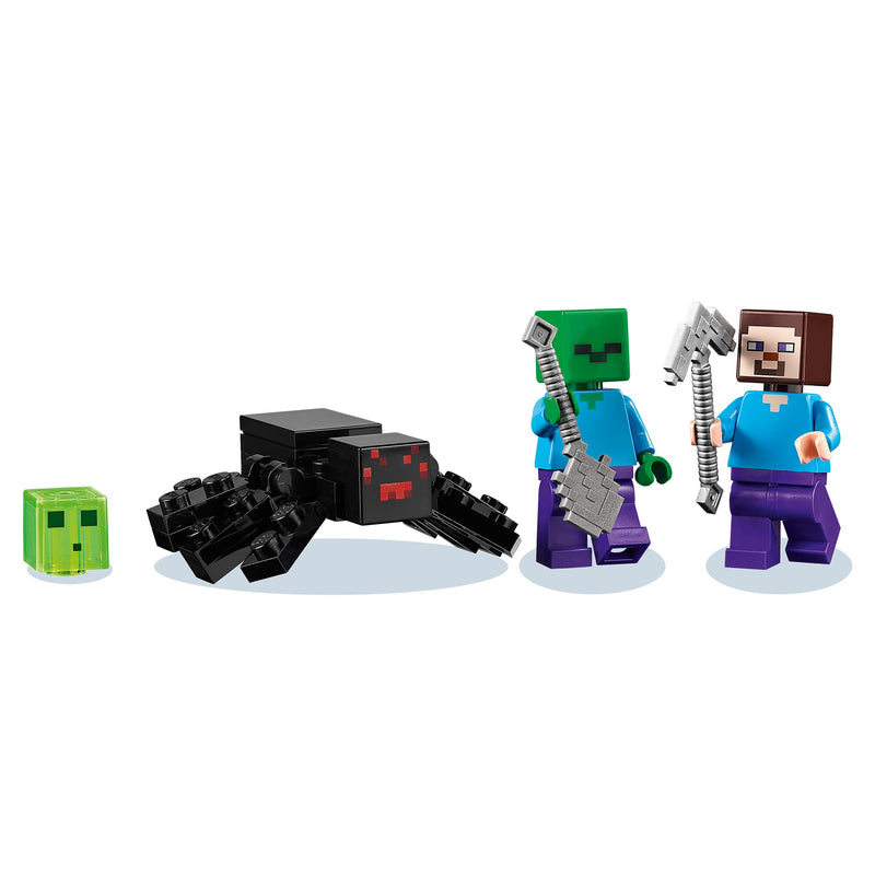 LEGO Minecraft The Abandoned Mine Building Toy, Zombie Cave with Slime, Steve & Spider Figures, Gift idea for Kids, Boys and Girls Age 7 plus 21166