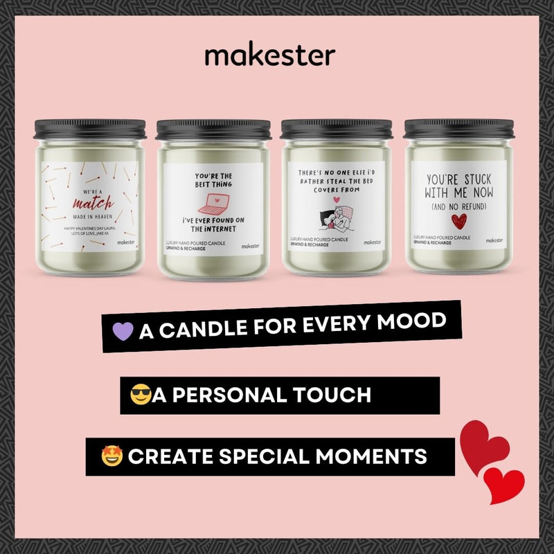 Gifts for Her & Him - Soy Wax Scented Candle - Stuck with Me Gift - Girlfriend or Boyfriend Presents for Birthday or Christmas