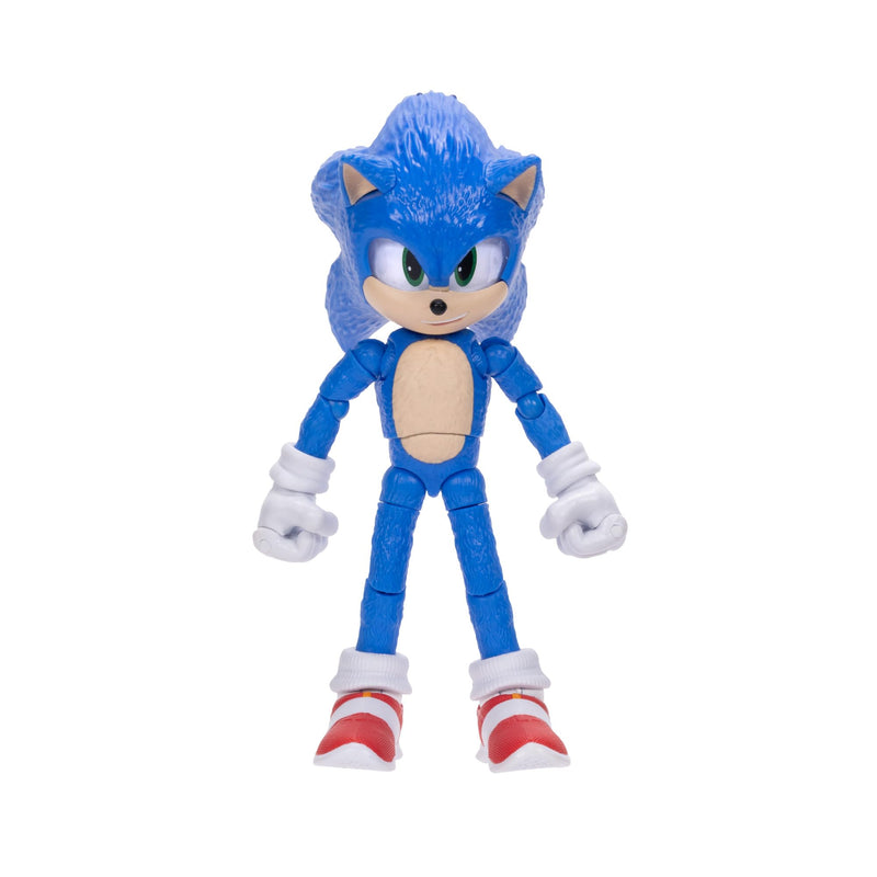 Sonic The Hedgehog Sonic 3 Movie Sonic Collector Toy Figure by Jakks Pacific, Stands 5” / 13 cm Tall, Highly Articulated for Boys/Girls, Officially Licensed 3 Movie, Suggested for Ages 3+