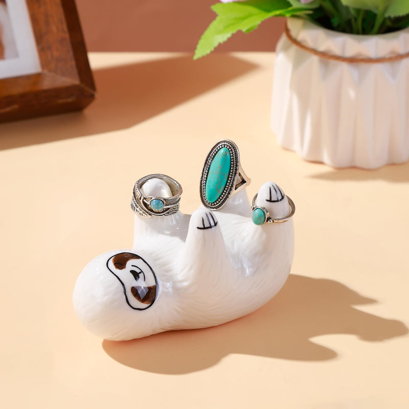 Titanape Sloth Gifts for Women Ring Holder, Funny Jewellery Holder for Rings, Women Gifts for Birthday Christmas Valentines, Ceramic Small Ring Stand Ring Display for Room Decor - Gift Guide