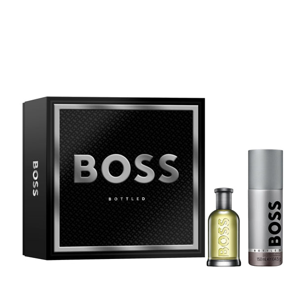 BOSS Men's 2 Piece BOSS Bottled Festive Giftset including an Eau de Toilette 50ml and Men’s Spray Deodorant 150ml